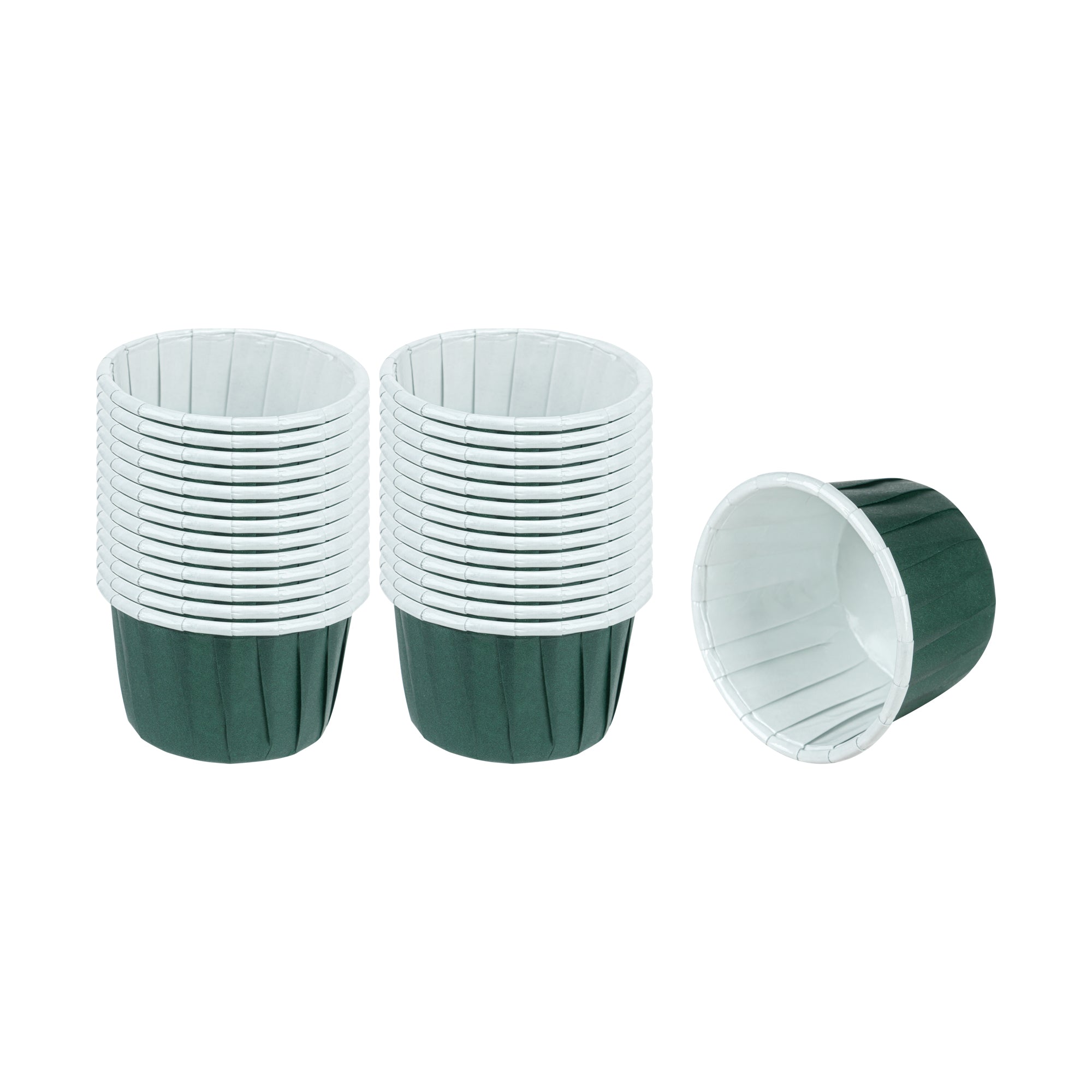 Panificio 2 oz Round Forest Green Paper Medium Baking Cup - Pleated - 2 1/4" x 2 1/4" x 1 1/2" - 200 count box