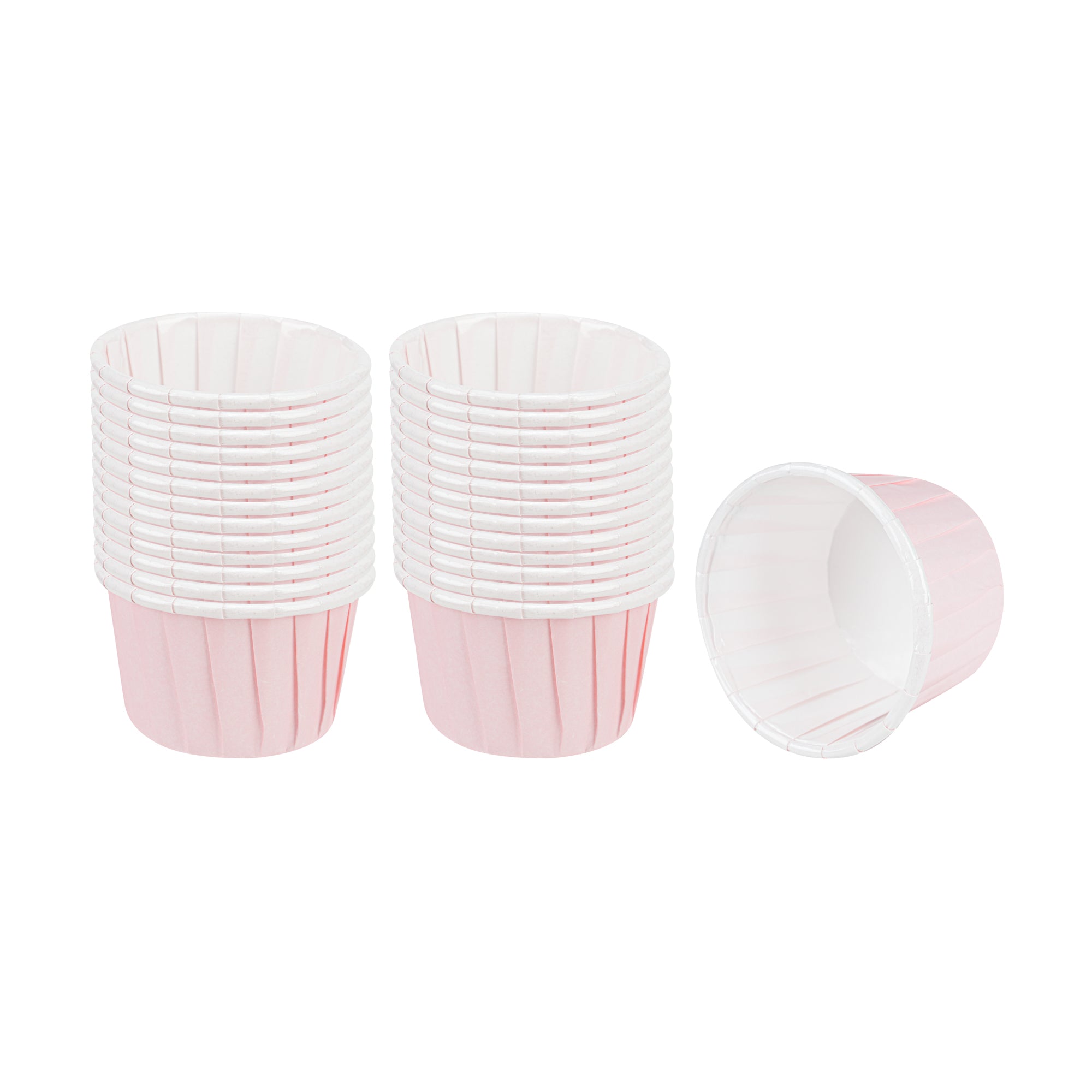 Panificio 2 oz Round Pink Paper Medium Baking Cup - Pleated - 2 1/4" x 2 1/4" x 1 1/2" - 200 count box