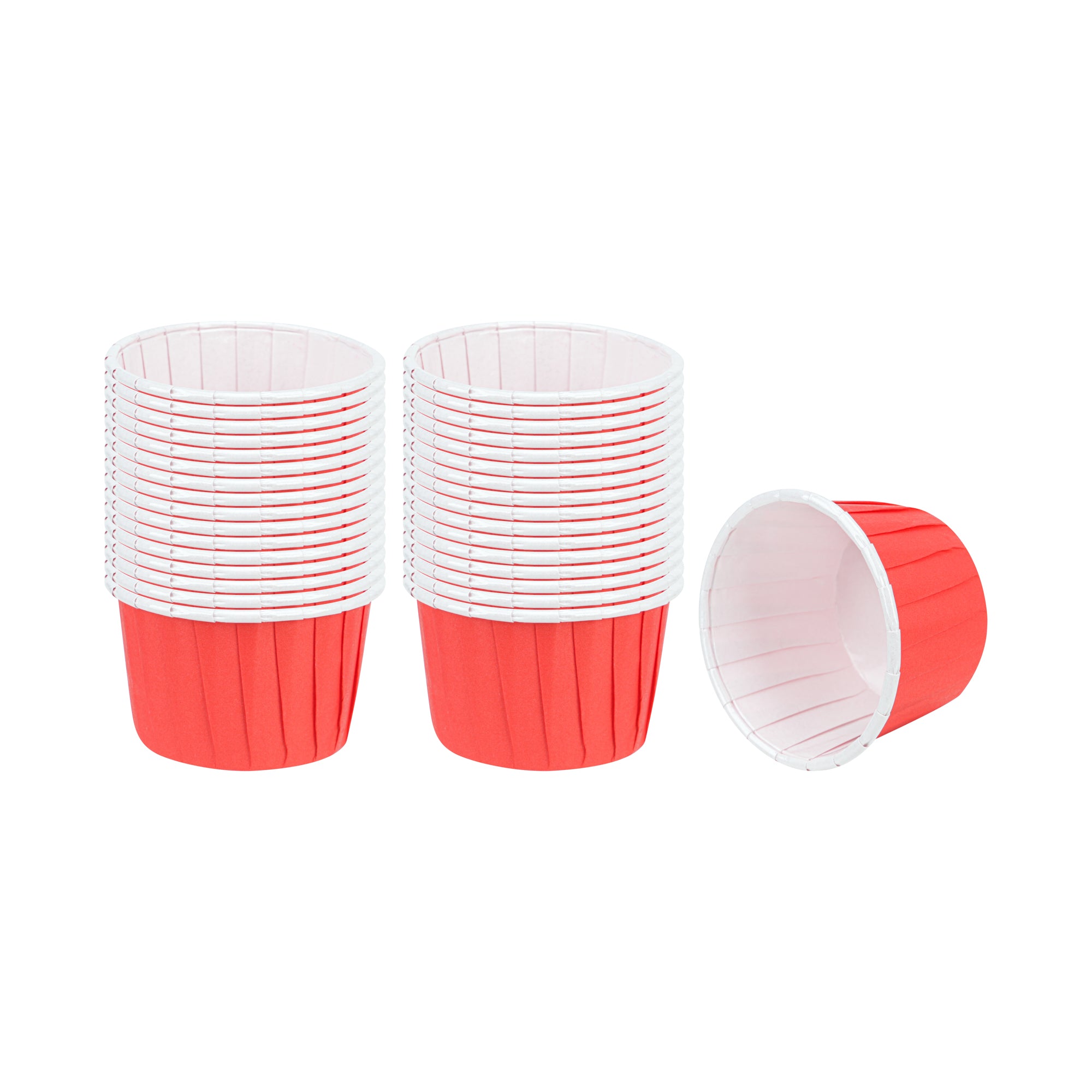 Panificio 2 oz Round Red Paper Medium Baking Cup - Pleated - 2 1/4" x 2 1/4" x 1 1/2" - 200 count box