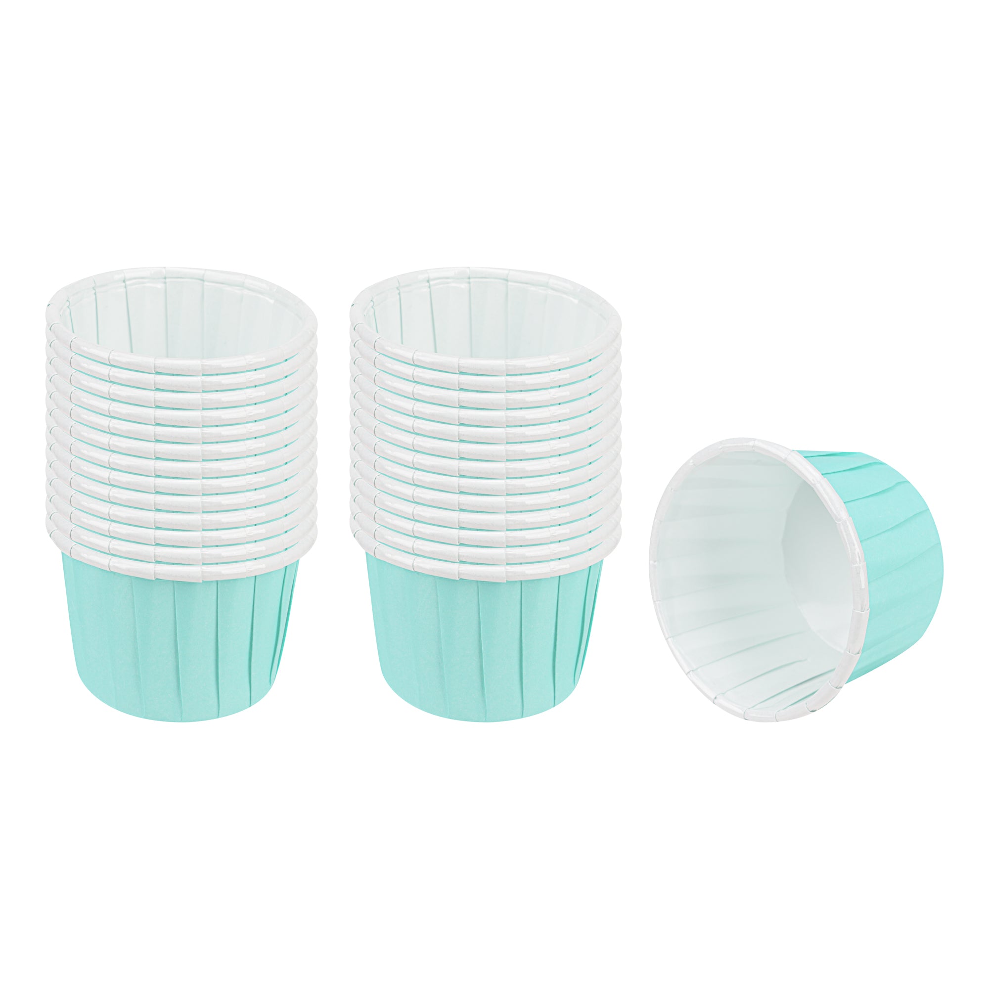 Panificio 2 oz Round Turquoise Paper Medium Baking Cup - Pleated - 2 1/4" x 2 1/4" x 1 1/2" - 200 count box