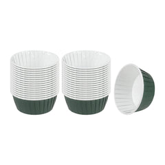 Panificio 5 oz Round Forest Green Paper Large Baking Cup - Pleated - 3 3/4