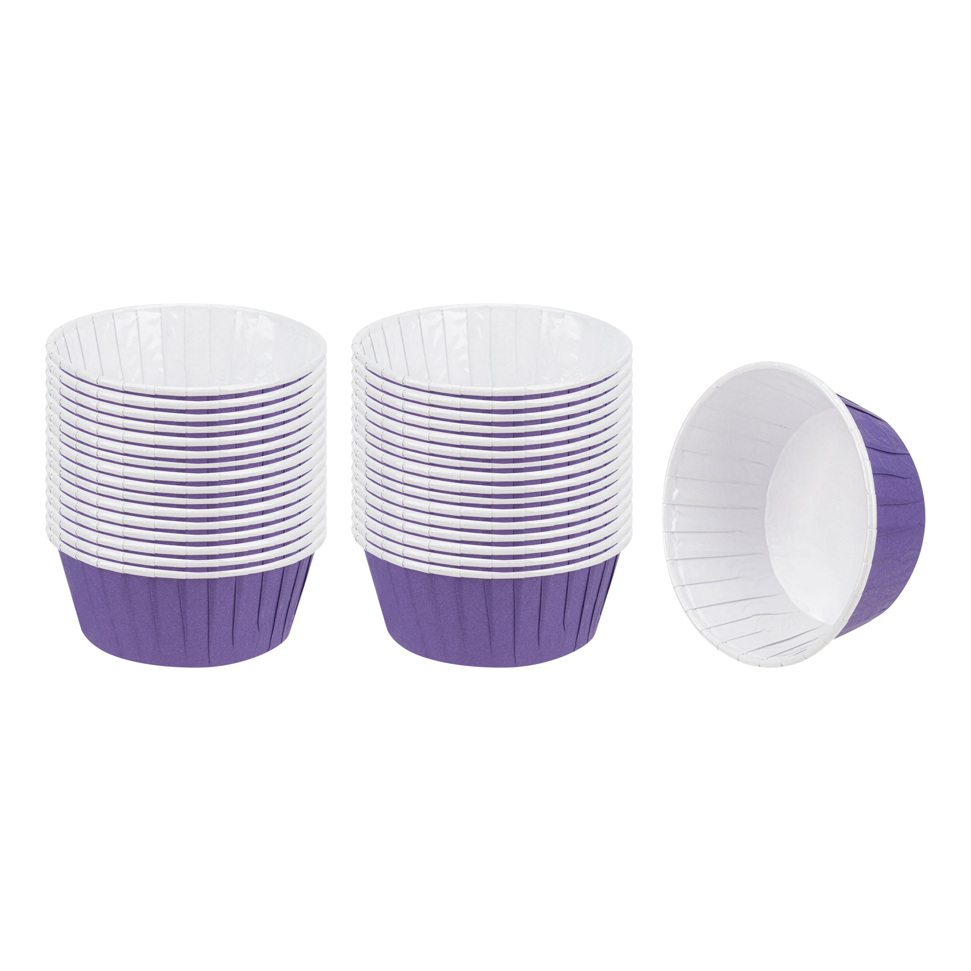 Panificio 5 oz Round Purple Paper Large Baking Cup - Pleated - 3 3/4" x 3 3/4" x 1 1/2" - 200 count box