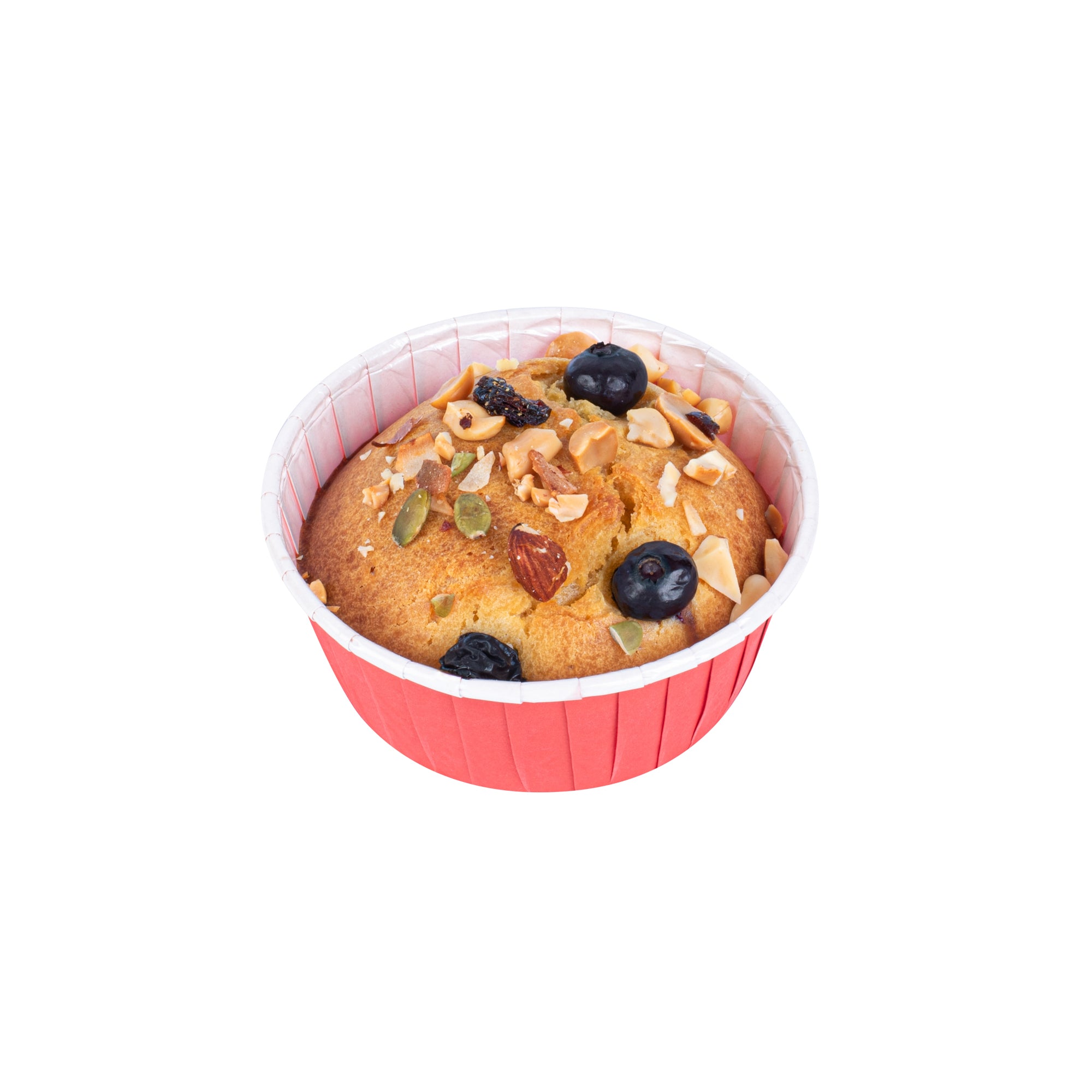 Panificio 5 oz Round Red Paper Large Baking Cup - Pleated - 3 3/4" x 3 3/4" x 1 1/2" - 200 count box