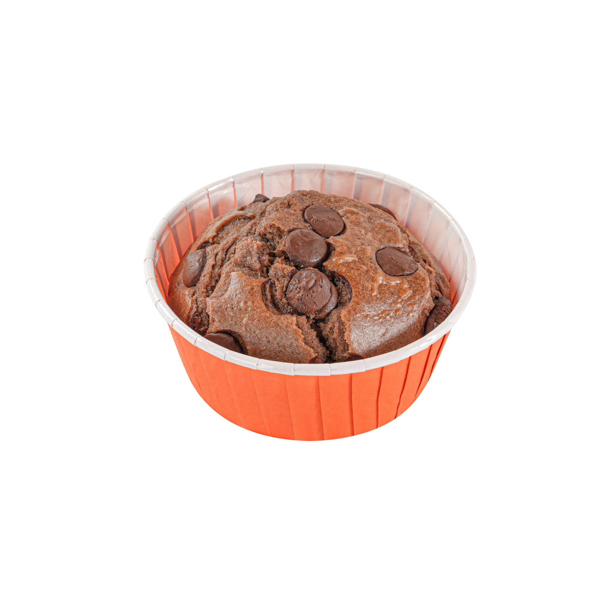 Panificio 5 oz Round Tangerine Orange Paper Large Baking Cup - Pleated - 3 3/4" x 3 3/4" x 1 1/2" - 200 count box