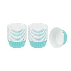 Panificio 5 oz Round Turquoise Paper Large Baking Cup - Pleated - 3 3/4