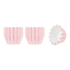 Panificio 0.4 oz Pink Floral Paper Mini Baking Cup - Flared - 2