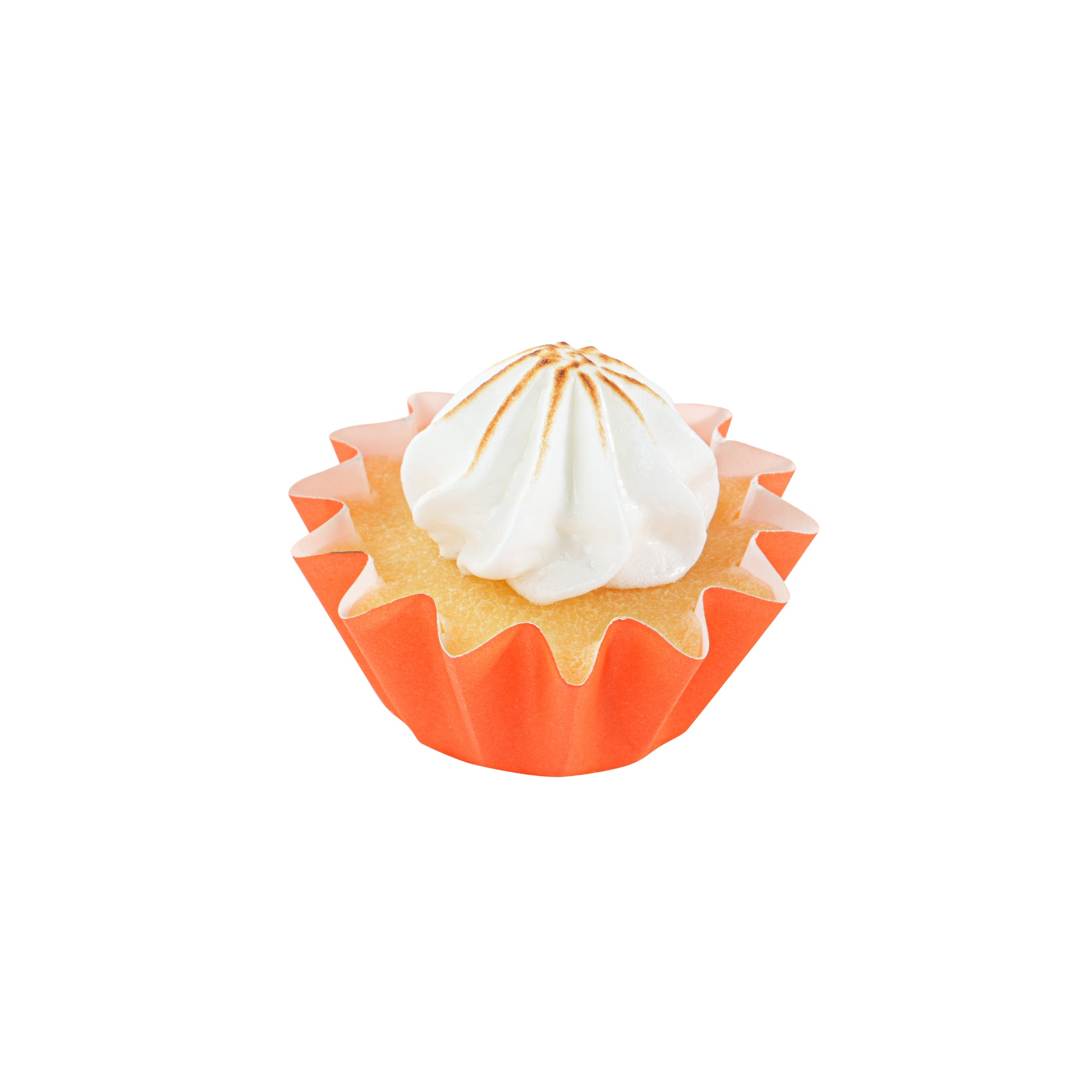 Panificio 0.4 oz Tangerine Orange Floral Paper Mini Baking Cup - Flared - 2" x 2" x 1/2" - 200 count box