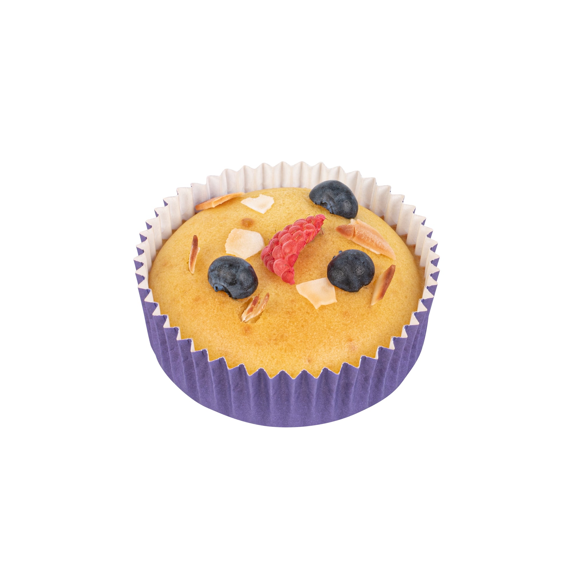 Panificio 4 oz Round Purple Paper Baking Cup - Ridged - 3 1/2" x 3 1/2" x 1" - 200 count box