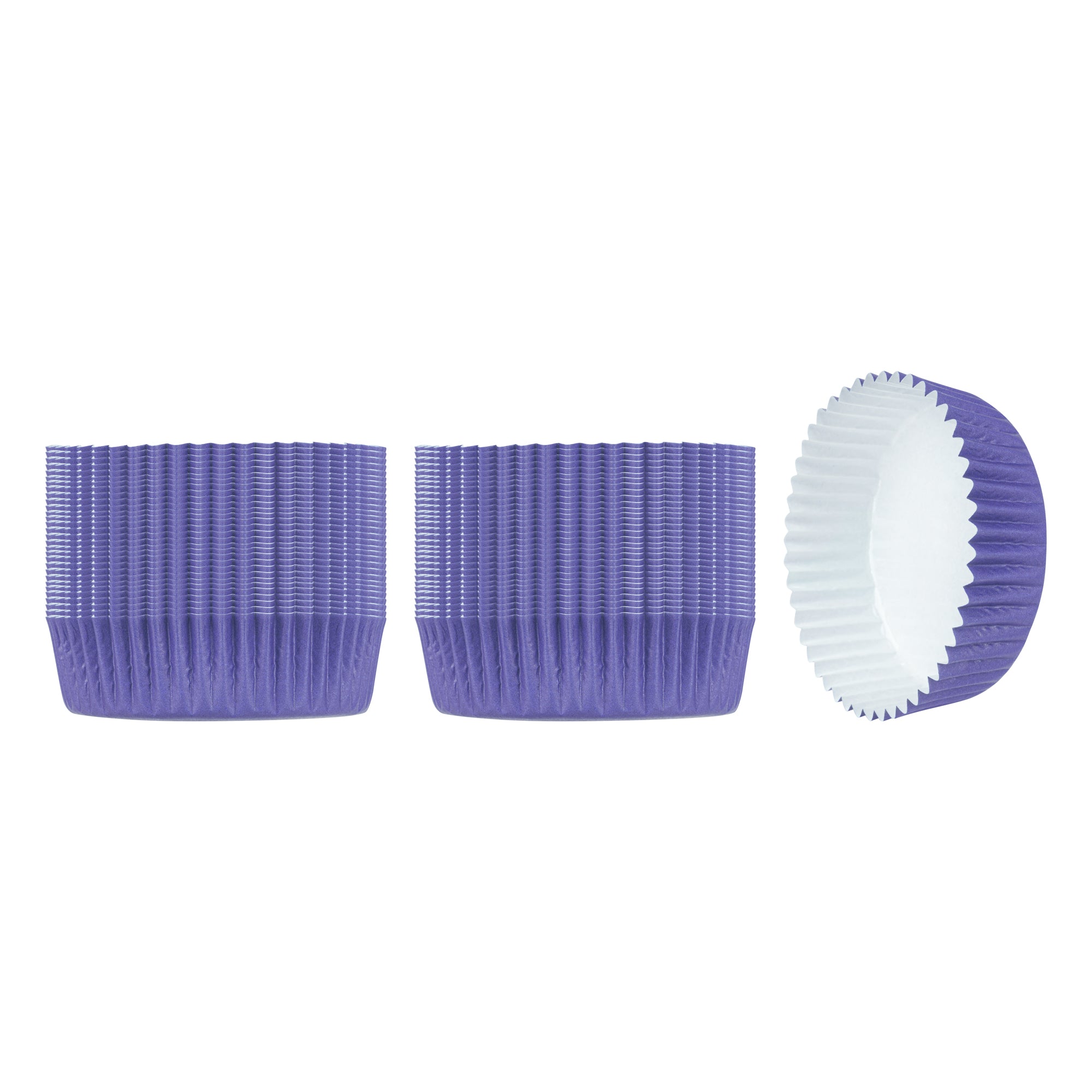 Panificio 4 oz Round Purple Paper Baking Cup - Ridged - 3 1/2" x 3 1/2" x 1" - 200 count box