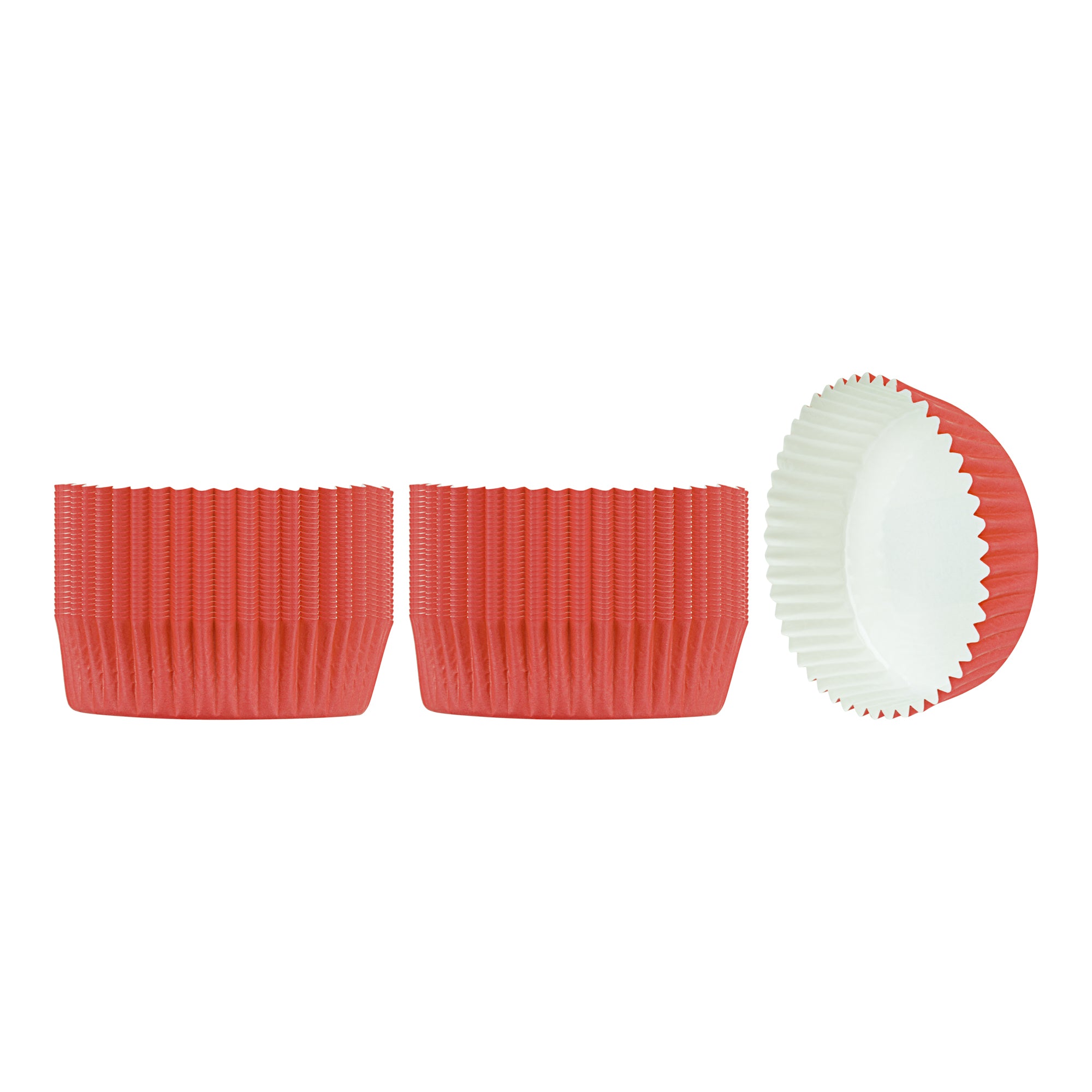 Panificio 4 oz Round Red Paper Baking Cup - Ridged - 3 1/2" x 3 1/2" x 1" - 200 count box