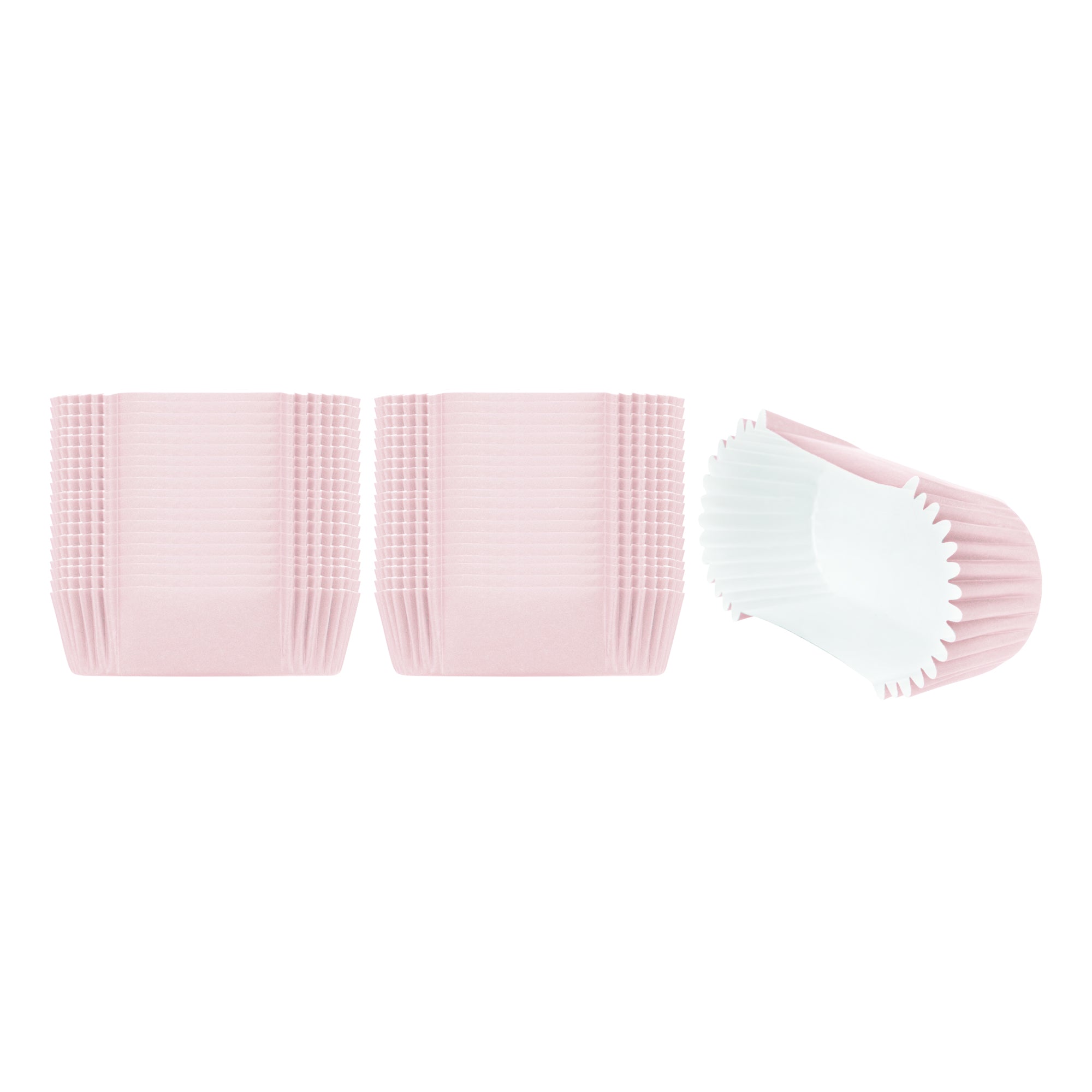 Panificio 1 oz Elliptical Pink Paper Regular Baking Cup - Ridged - 3 1/2" x 1 1/2" x 3/4" - 200 count box