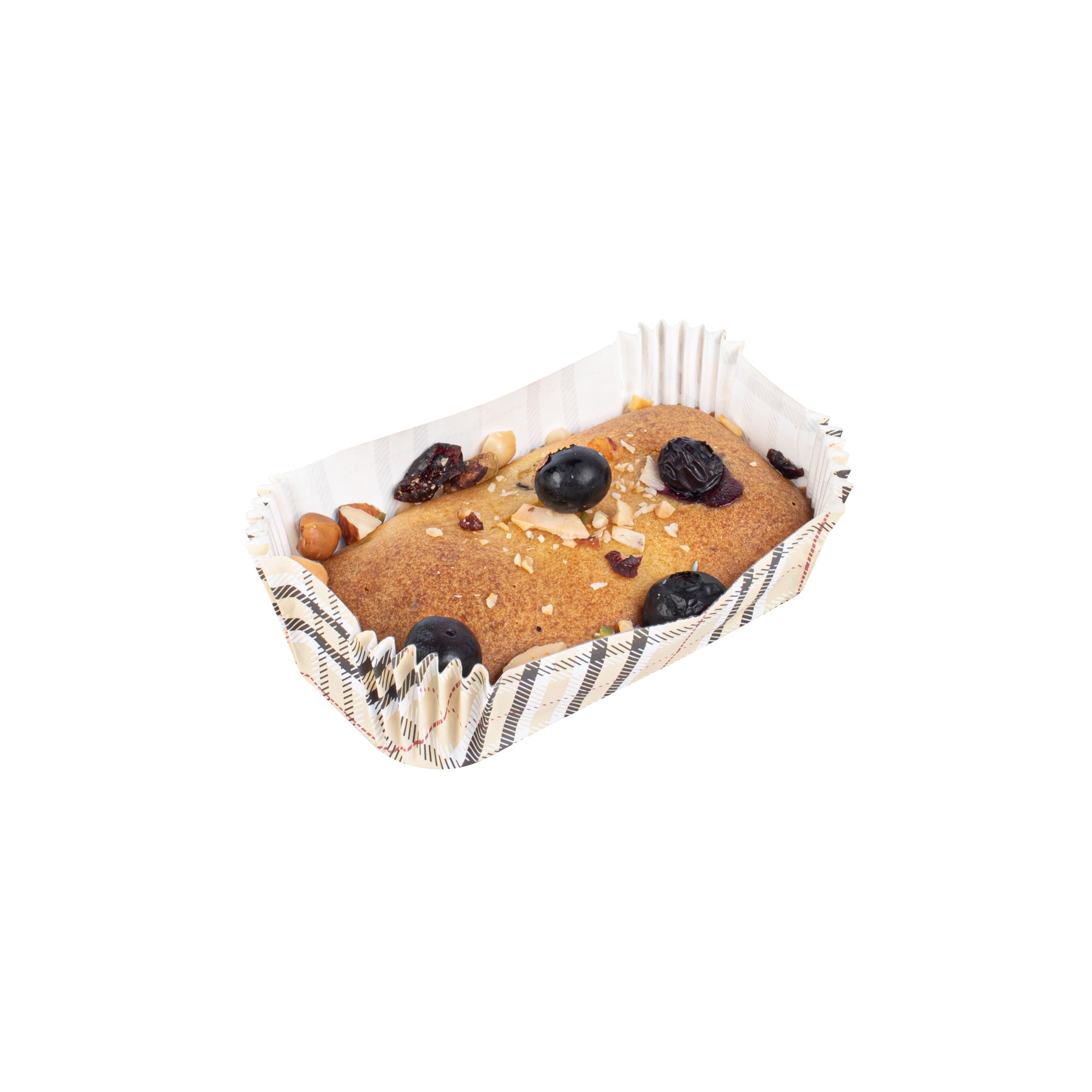 Panificio 5 oz Elliptical Plaid Paper Large Baking Cup - Ridged - 4 1/2" x 2 1/2" x 1 1/4" - 200 count box