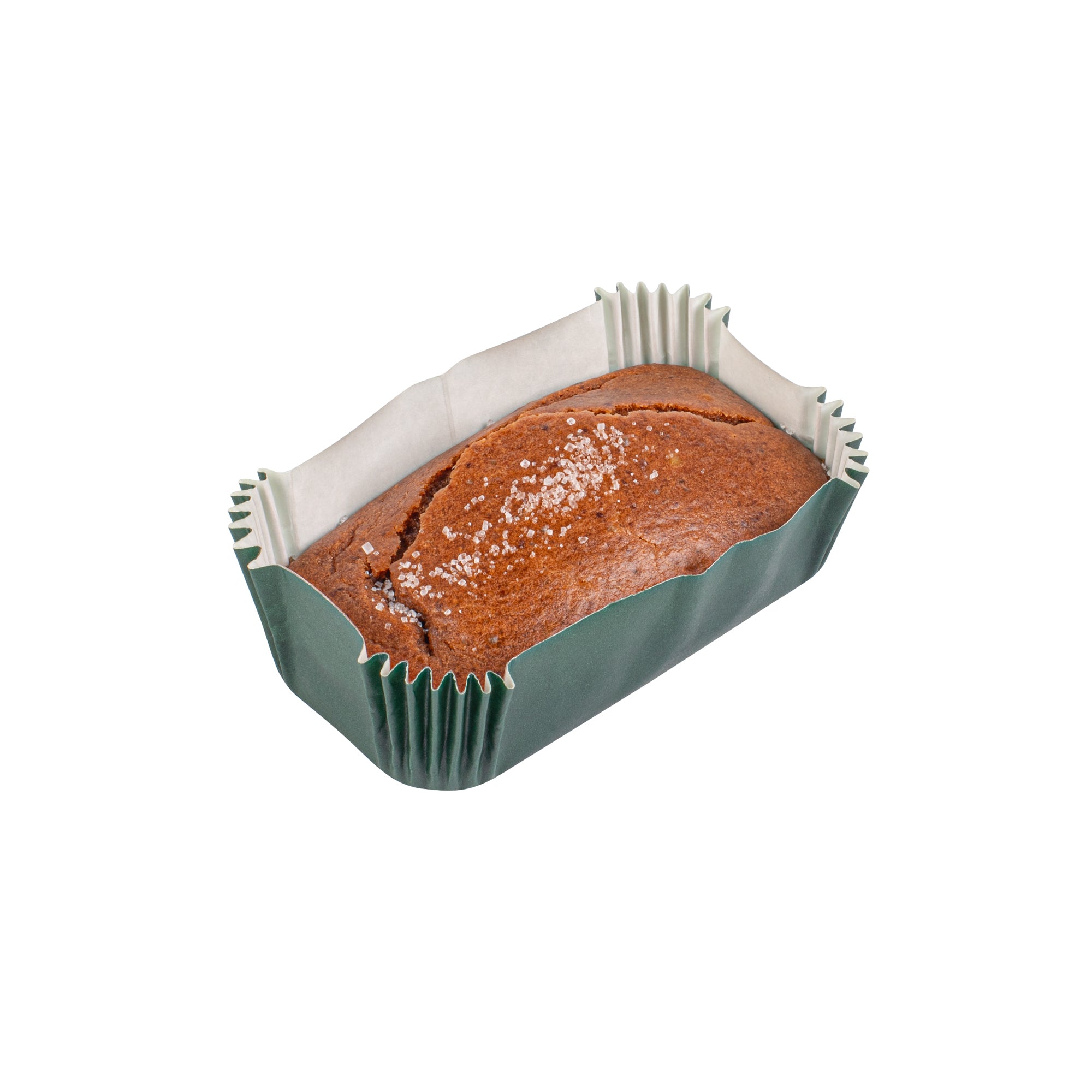 Panificio 5 oz Elliptical Forest Green Paper Large Baking Cup - Ridged - 4 1/2" x 2 1/2" x 1 1/4" - 200 count box