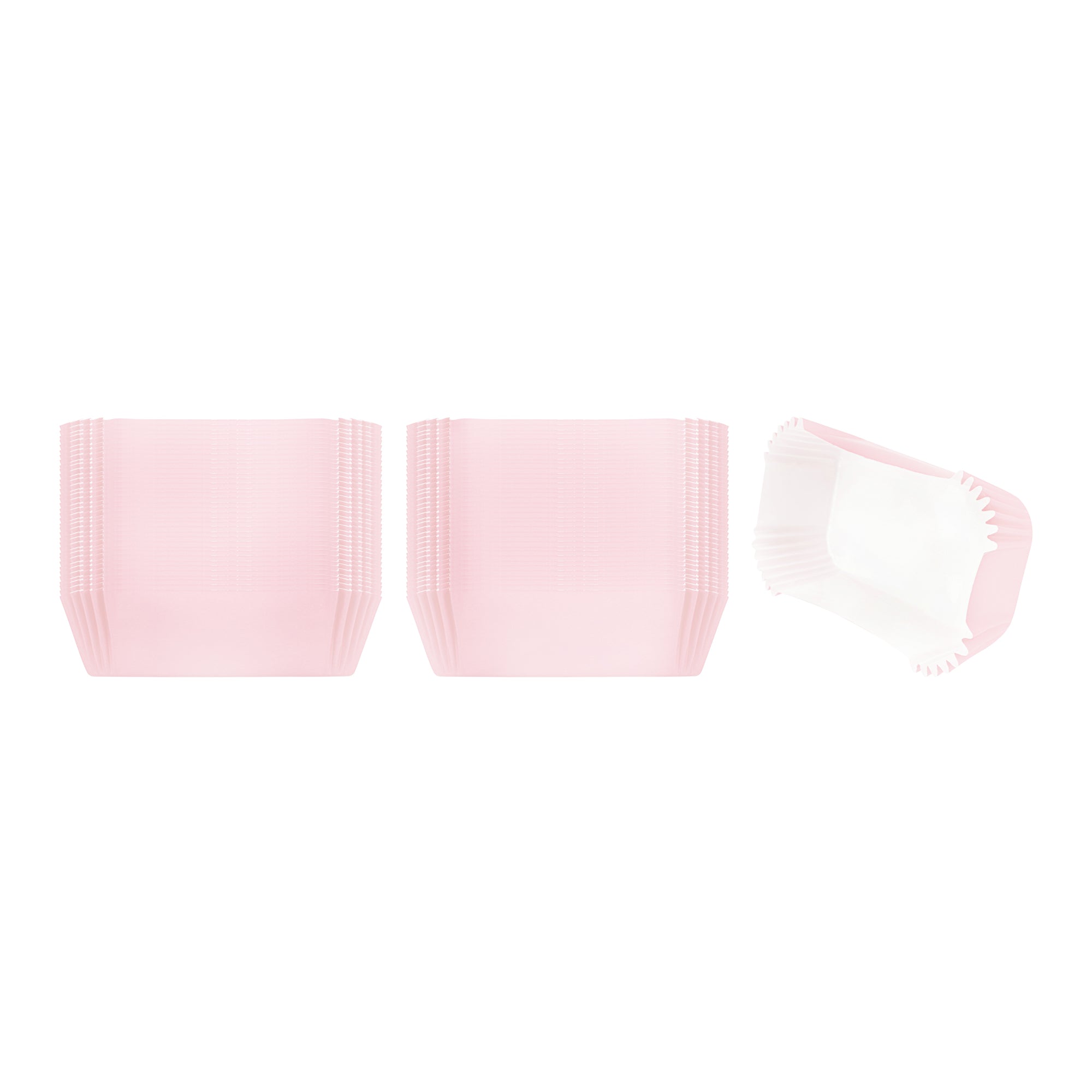 Panificio 5 oz Elliptical Pink Paper Large Baking Cup - Ridged - 4 1/2" x 2 1/2" x 1 1/4" - 200 count box