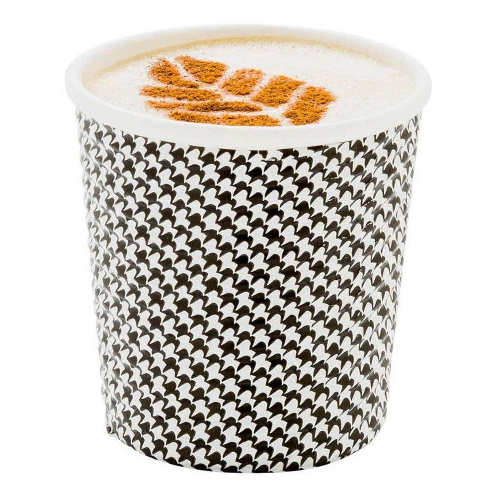 4 oz Houndstooth Paper Coffee Cup - Spiral Wall - 2 1/2" x 2 1/2" x 2 1/4" - 500 count box