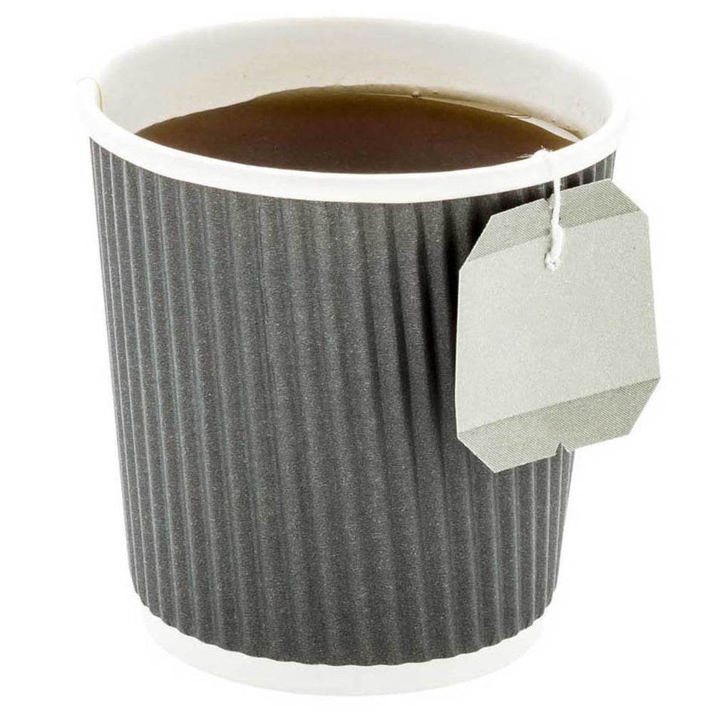 4 oz Gray Paper Coffee Cup - Ripple Wall - 2 1/2" x 2 1/2" x 2 1/4" - 500 count box