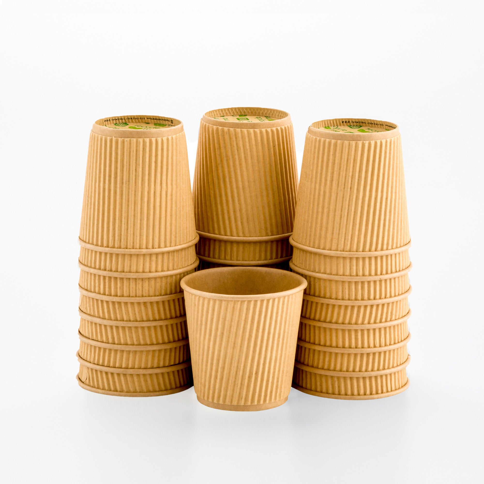 4 oz Kraft Paper Coffee Cup - Ripple Wall - 2 1/2" x 2 1/2" x 2 1/4" - 500 count box