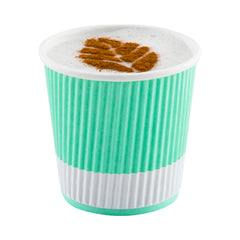 4 oz Light Green Paper Coffee Cup - Ripple Wall - 2 1/2