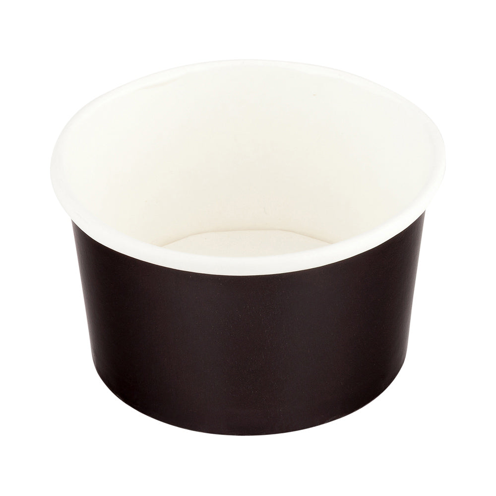 Coppetta 3 oz Round Black Paper To Go Cup - 3" x 3" x 1 3/4" - 200 count box