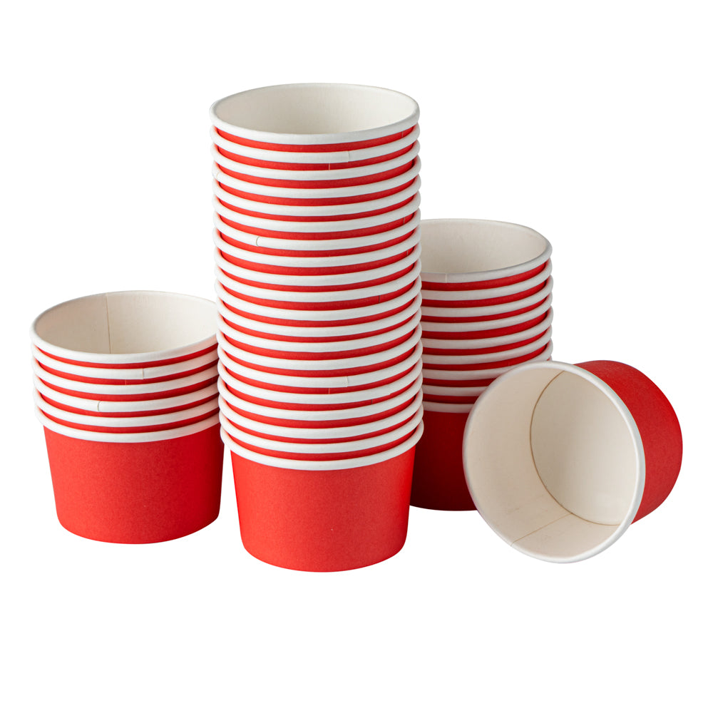 Coppetta 3 oz Round Red Paper To Go Cup - 3" x 3" x 1 3/4" - 200 count box