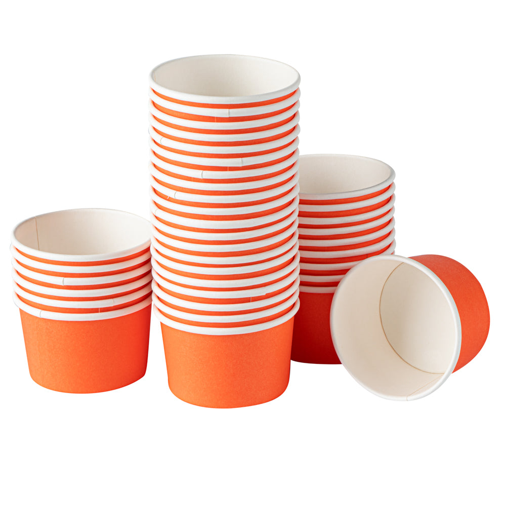 Coppetta 3 oz Round Tangerine Orange Paper To Go Cup - 3" x 3" x 1 3/4" - 200 count box