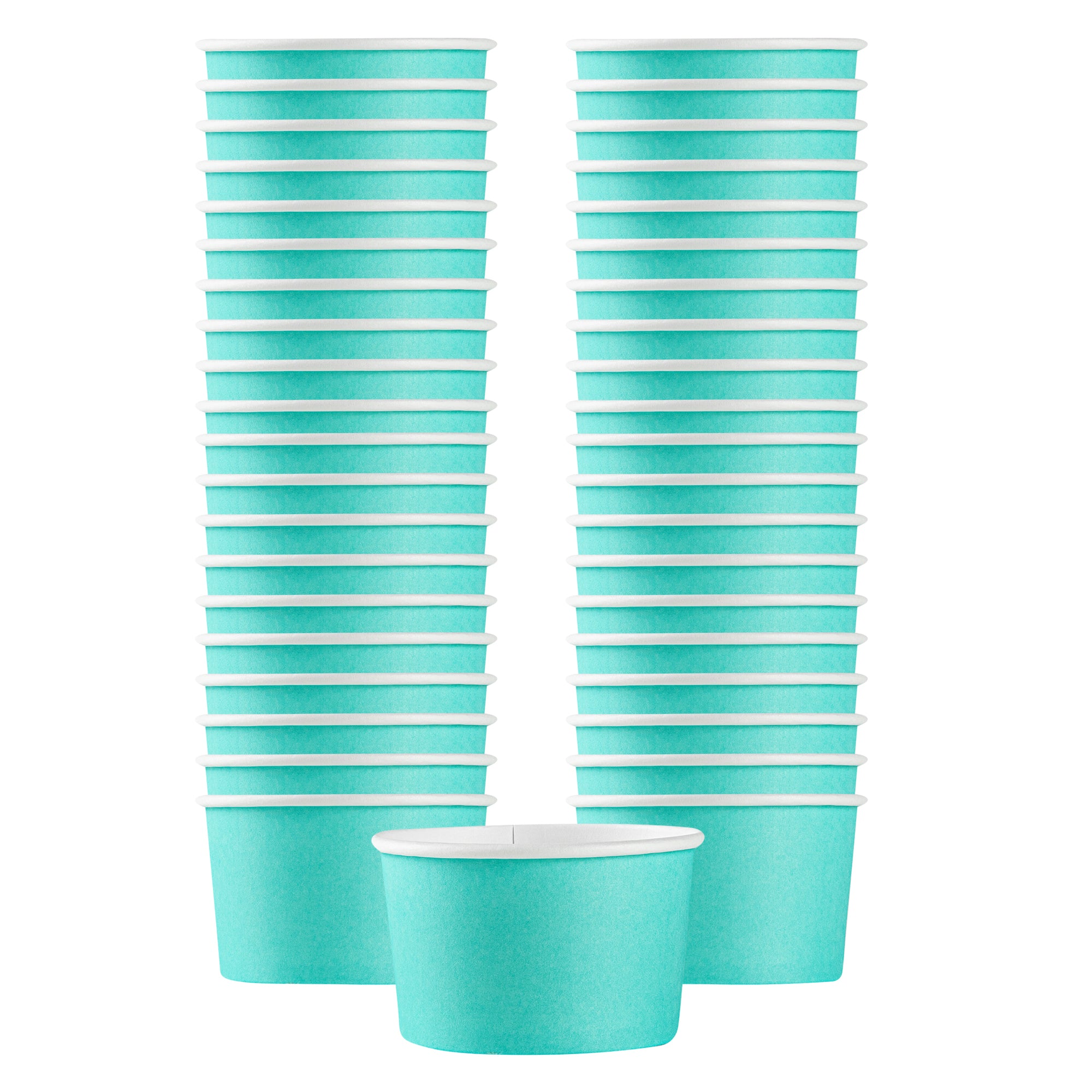 Coppetta 3 oz Round Turquoise Paper To Go Cup - 3" x 3" x 1 3/4" - 200 count box