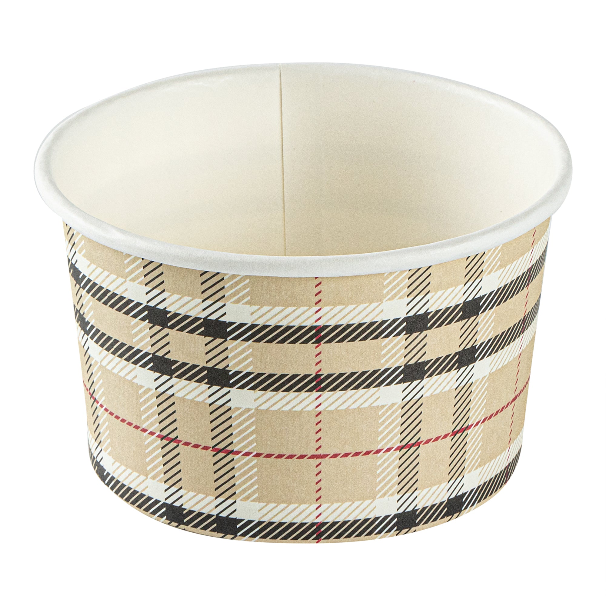 Coppetta 5 oz Round Plaid Paper To Go Cup - 3 1/4" x 3 1/4" x 2" - 200 count box