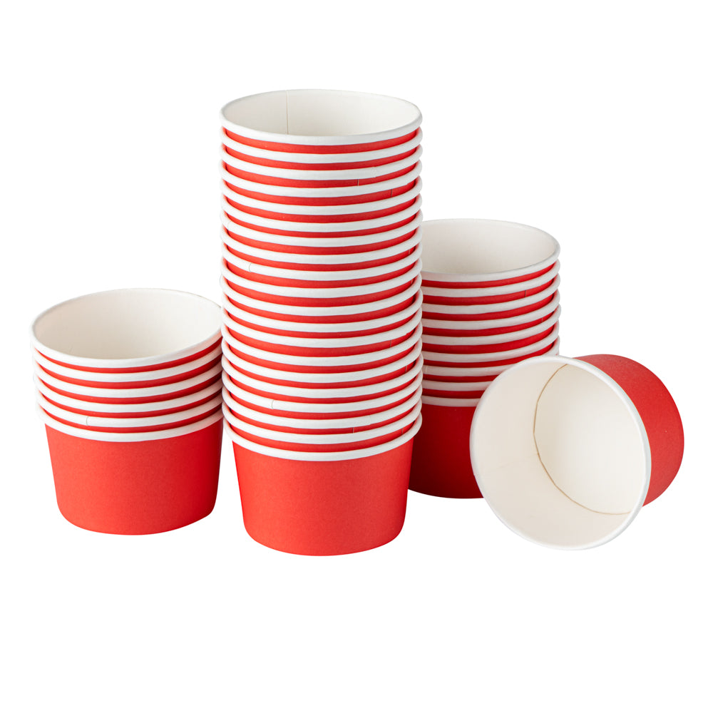 Coppetta 5 oz Round Red Paper To Go Cup - 3 1/4" x 3 1/4" x 2" - 200 count box