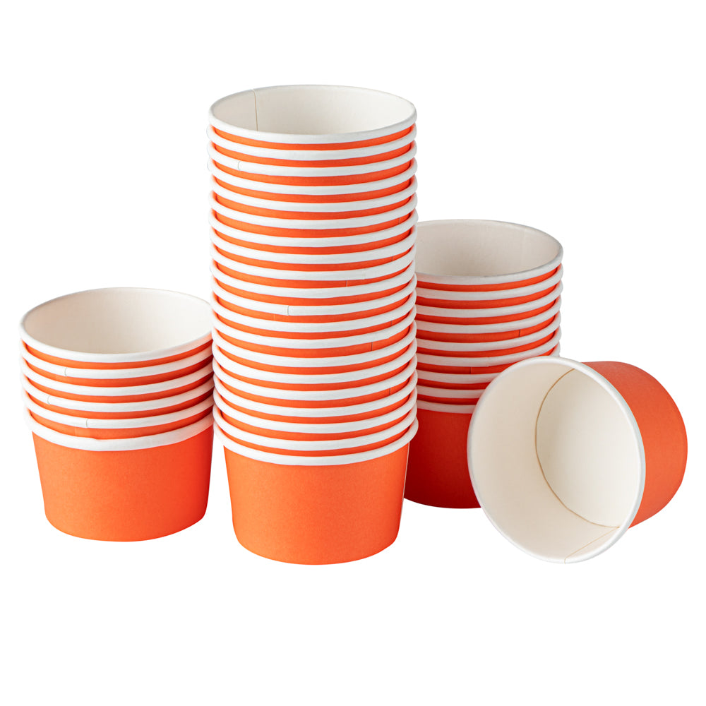 Coppetta 5 oz Round Tangerine Orange Paper To Go Cup - 3 1/4" x 3 1/4" x 2" - 200 count box