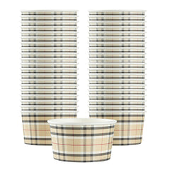 Coppetta 8 oz Round Plaid Paper To Go Cup - 3 3/4