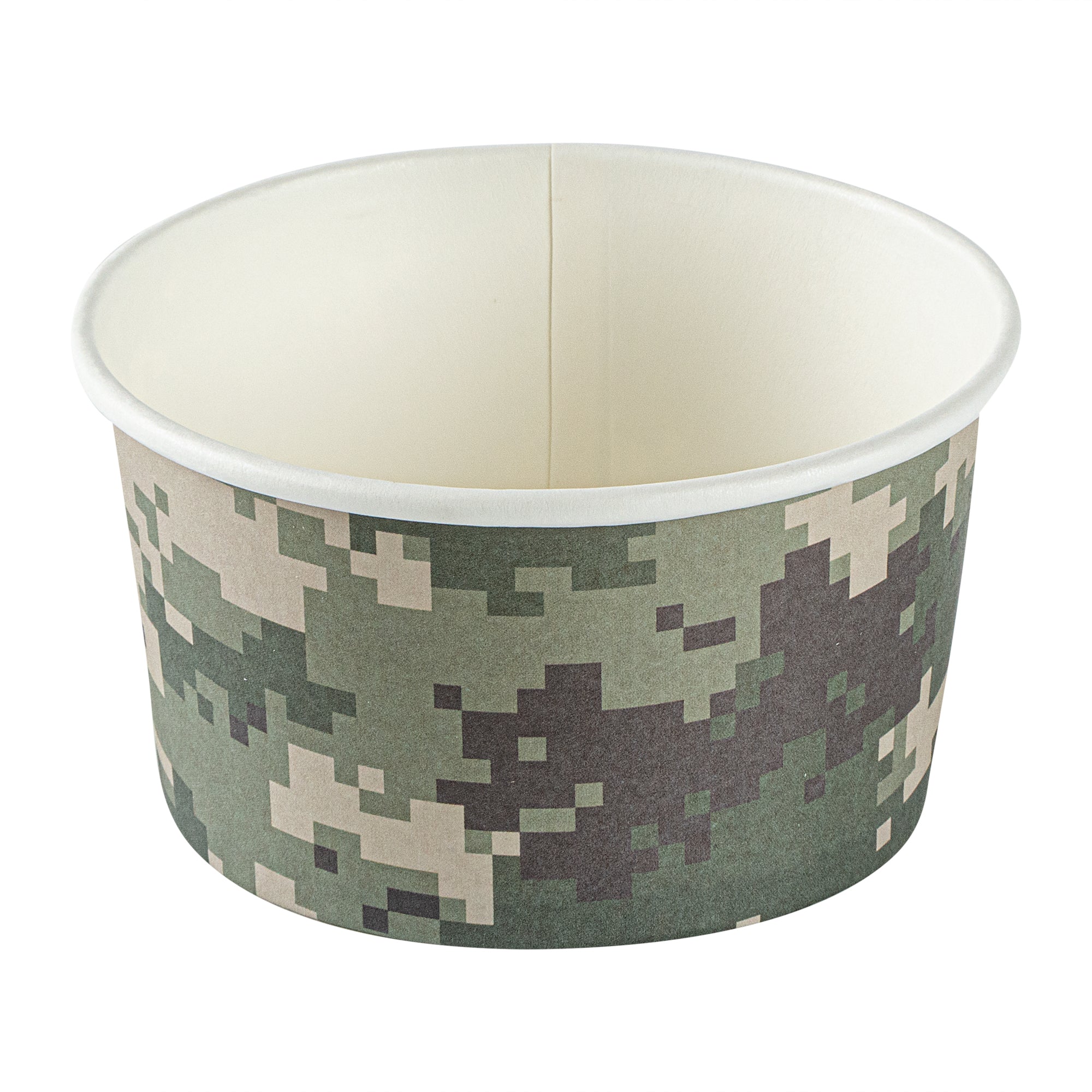 Coppetta 8 oz Round Camouflage Paper To Go Cup - 3 3/4" x 3 3/4" x 2 1/4" - 200 count box