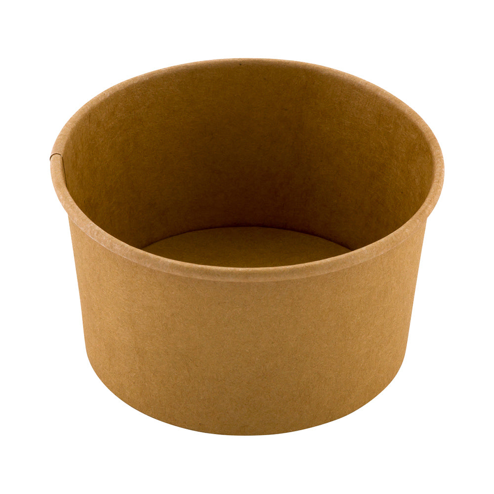 Coppetta 8 oz Round Kraft Paper To Go Cup - 3 3/4" x 3 3/4" x 2 1/4" - 200 count box