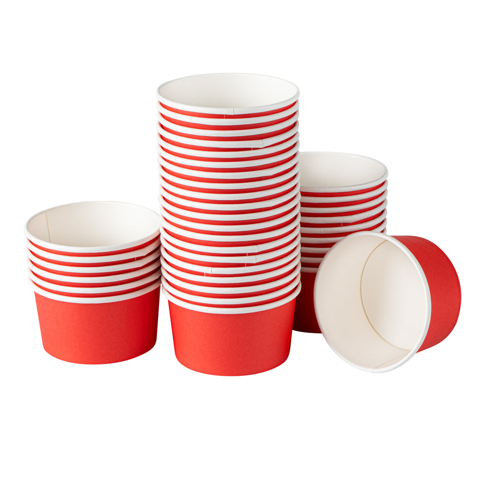 Coppetta 8 oz Round Red Paper To Go Cup - 3 3/4" x 3 3/4" x 2 1/4" - 200 count box