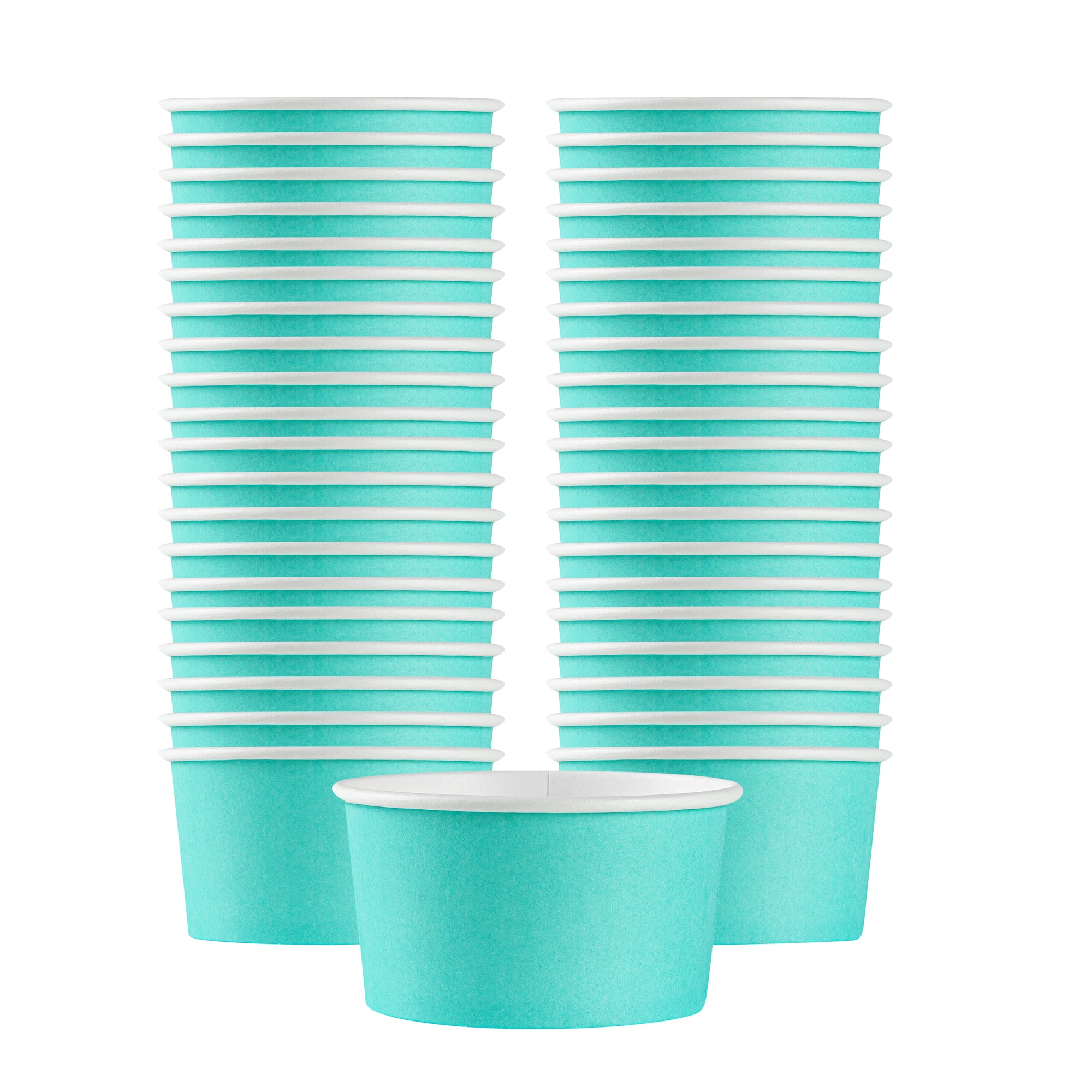 Coppetta 8 oz Round Turquoise Paper To Go Cup - 3 3/4" x 3 3/4" x 2 1/4" - 200 count box