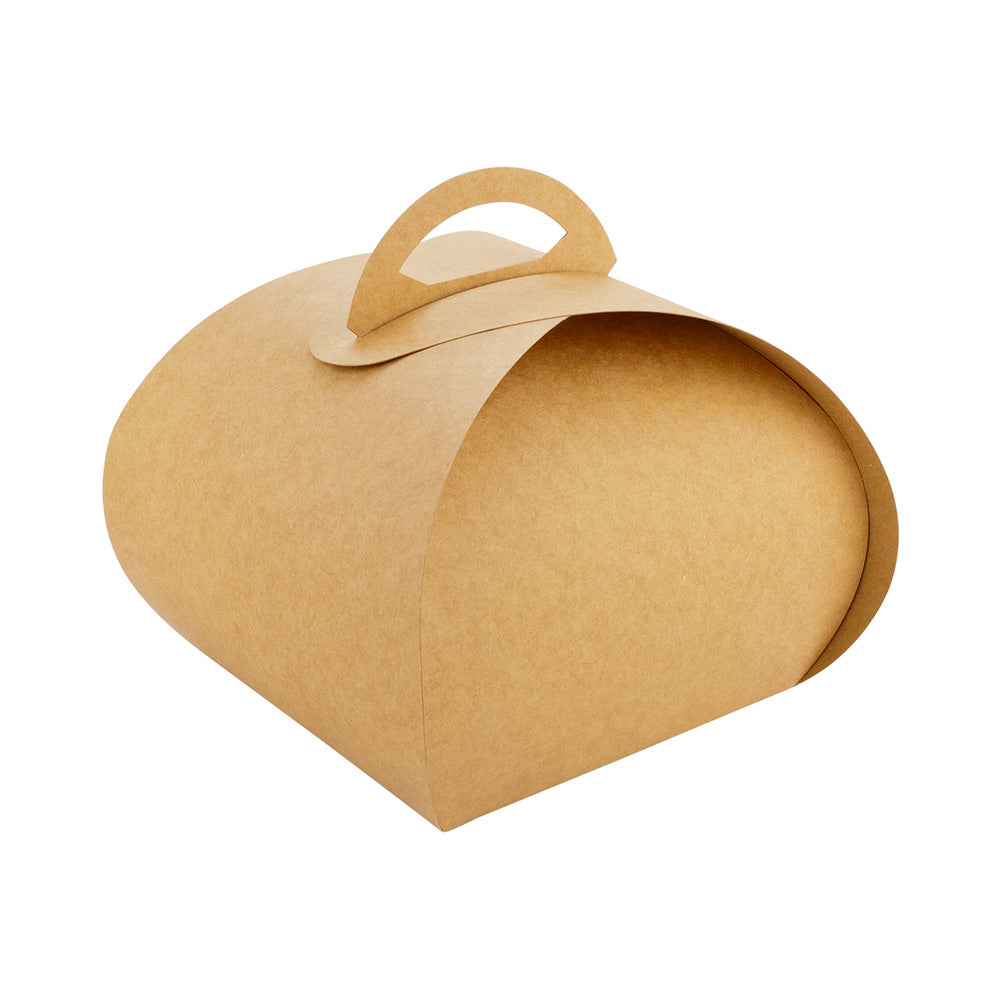 Ingenero Kraft Paper Small Lunch and Cake Box - 6 1/2" x 6 1/2" x 6 1/2" - 100 count box