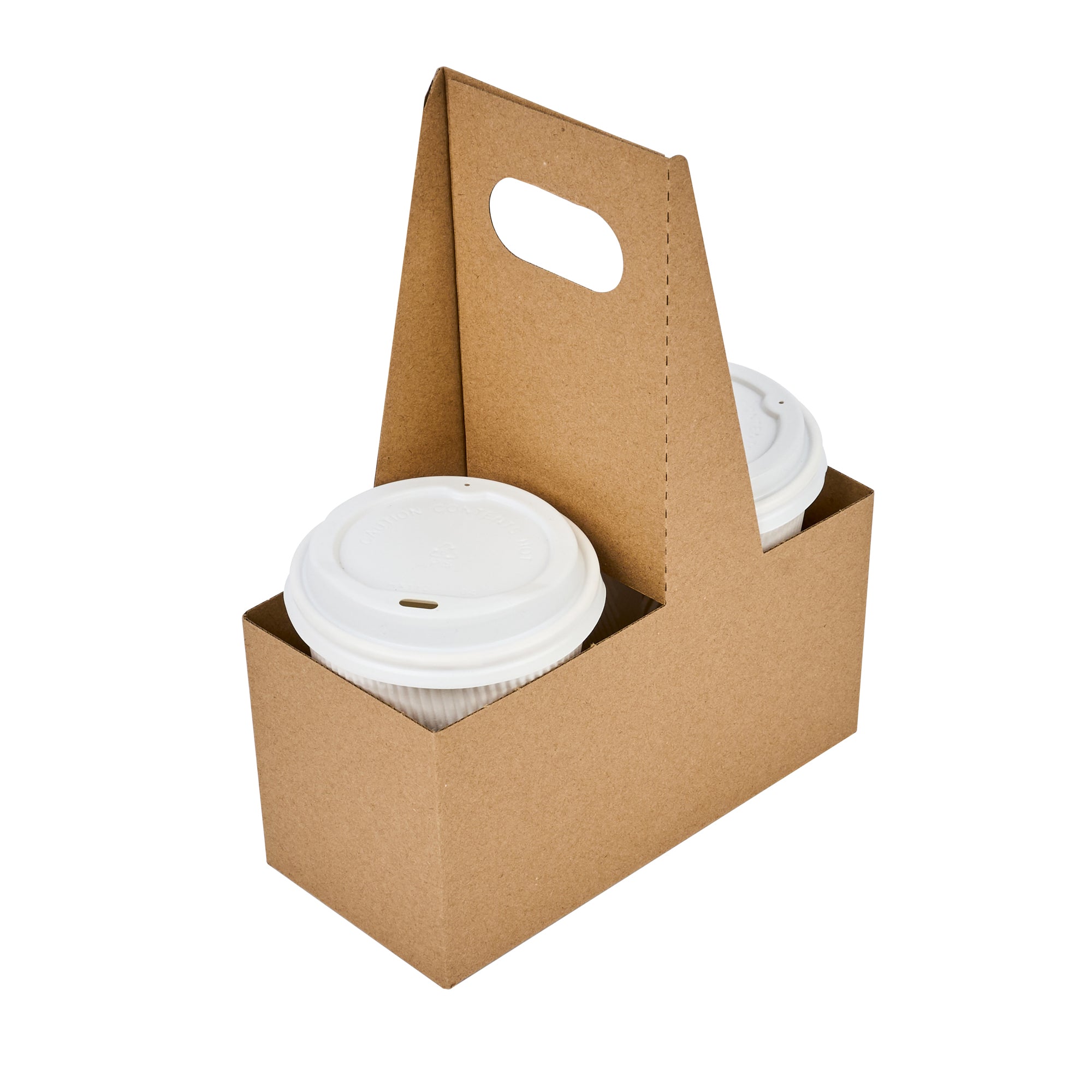 Kraft Paper Altalena Drink Carrier - Fits 2 Cups - 7 1/4" x 3 1/2" x 9 1/4" - 100 count box