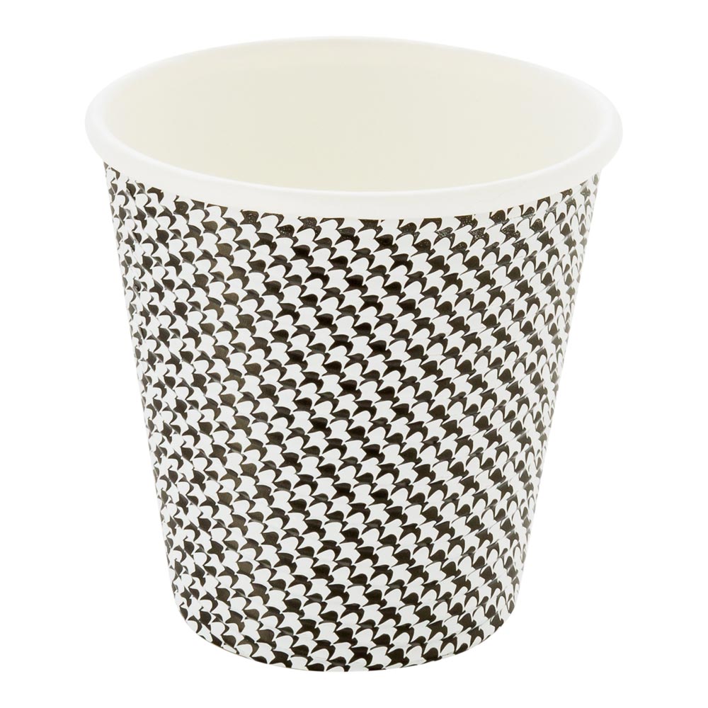 8 oz Houndstooth Paper Coffee Cup - Spiral Wall, Houndstooth - 3 1/2" x 3 1/2" x 3 1/4" - 500 count box