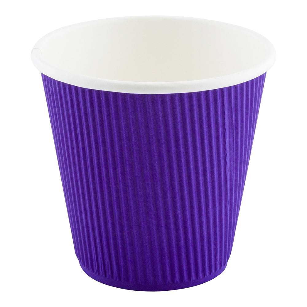 8 oz Royal Purple Paper Coffee Cup - Ripple Wall - 3 1/2" x 3 1/2" x 3 1/4" - 500 count box