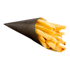 Cone Tek Black Paper Food Cone - Greaseproof - 6