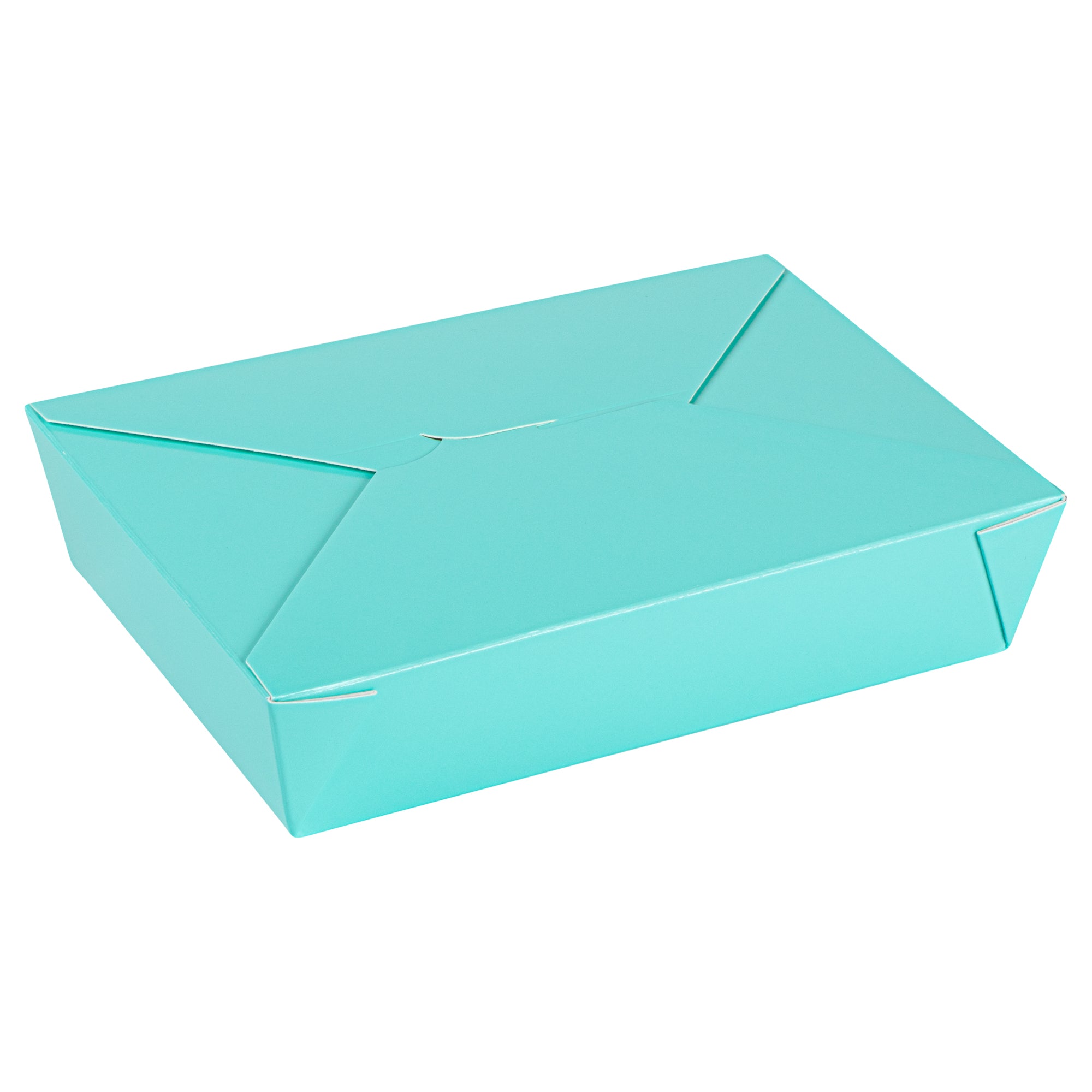 Bio Tek 49 oz Rectangle Turquoise Paper #2 Bio Box Take Out Container - 8 1/2" x 6 1/4" x 2" - 200 count box