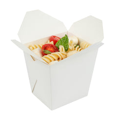 Bio Tek 26 oz Square White Paper Noodle Take Out Container - 4