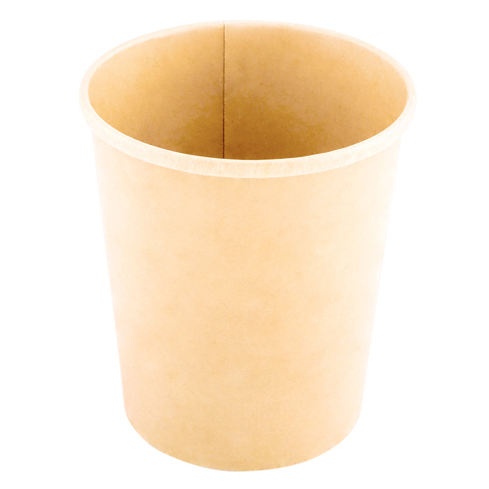 Bio Tek 32 oz Round Bamboo Paper Soup Container - 4 1/2" x 4 1/2" x 5 1/4" - 200 count box