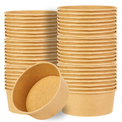 Bio Tek 25 oz Round Kraft Paper Take Out Container - 6