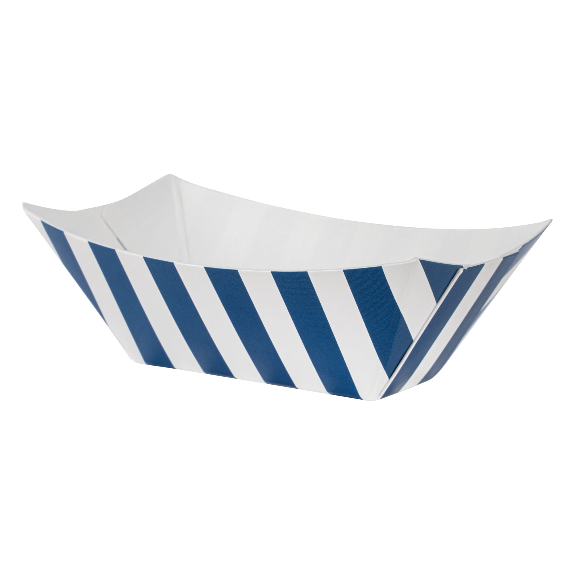 Bio Tek 2 oz Blue and White Stripe Paper Boat - 3 1/4" x 2 1/4" x 1 1/4" - 400 count box