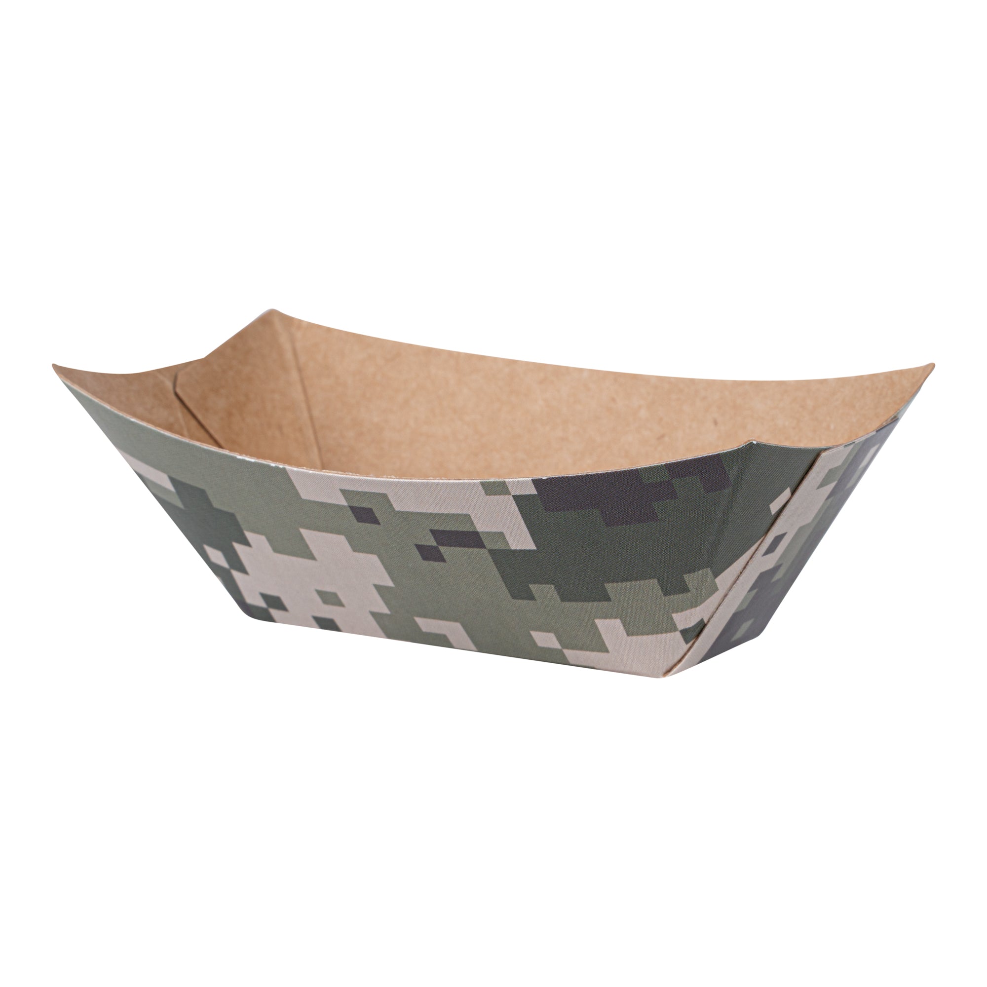 Bio Tek 2 oz Camouflage Paper Boat - 3 1/4" x 2 1/4" x 1 1/4" - 400 count box