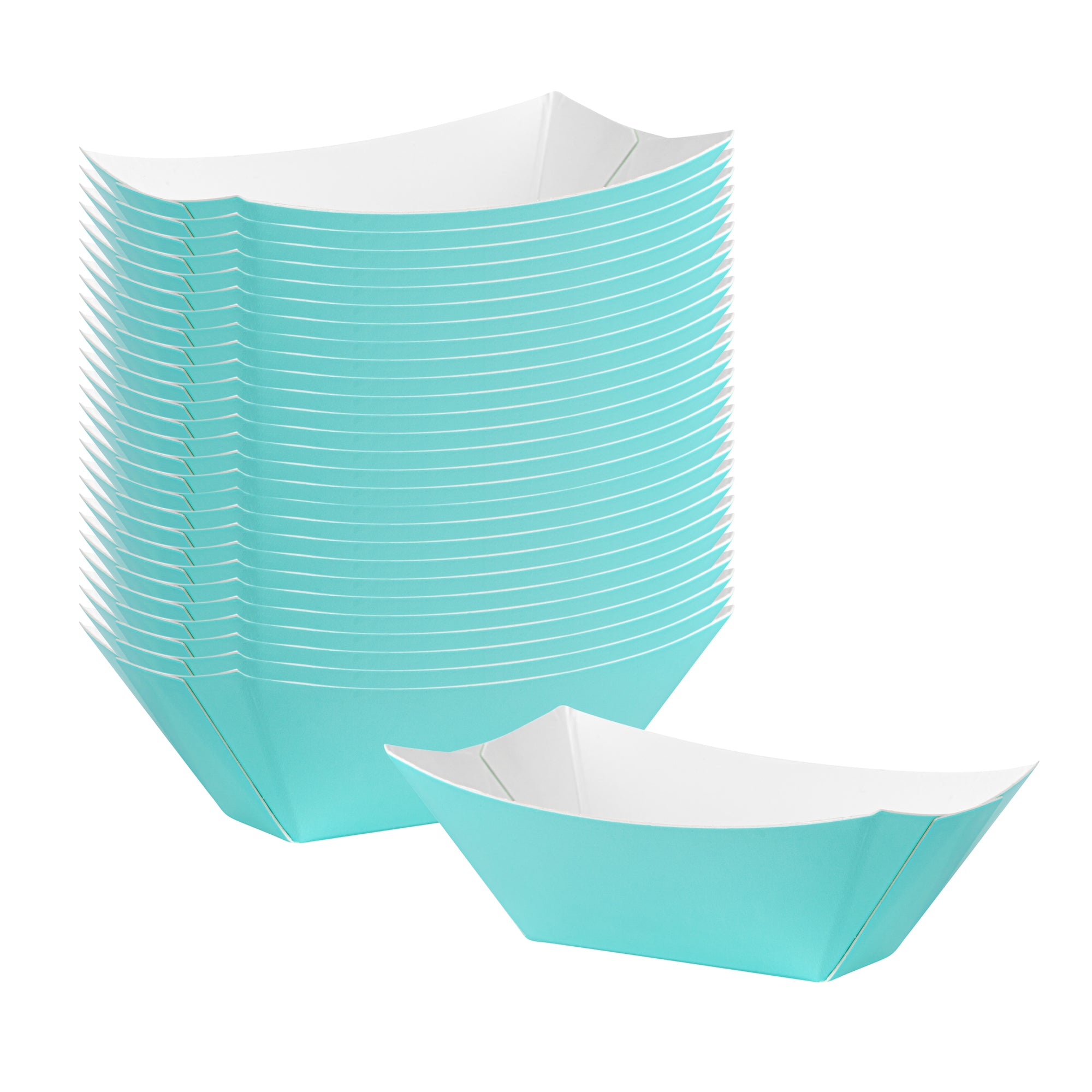 Bio Tek 2 oz Turquoise Paper Boat - 3 1/4" x 2 1/4" x 1 1/4" - 400 count box