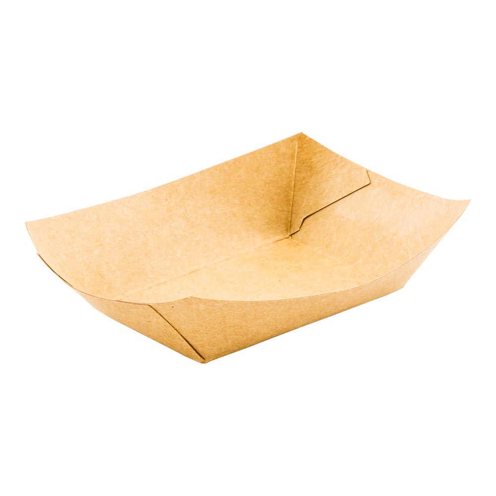 Bio Tek 4 oz Kraft Paper #25 Boat - 3" x 2" x 1" - 400 count box