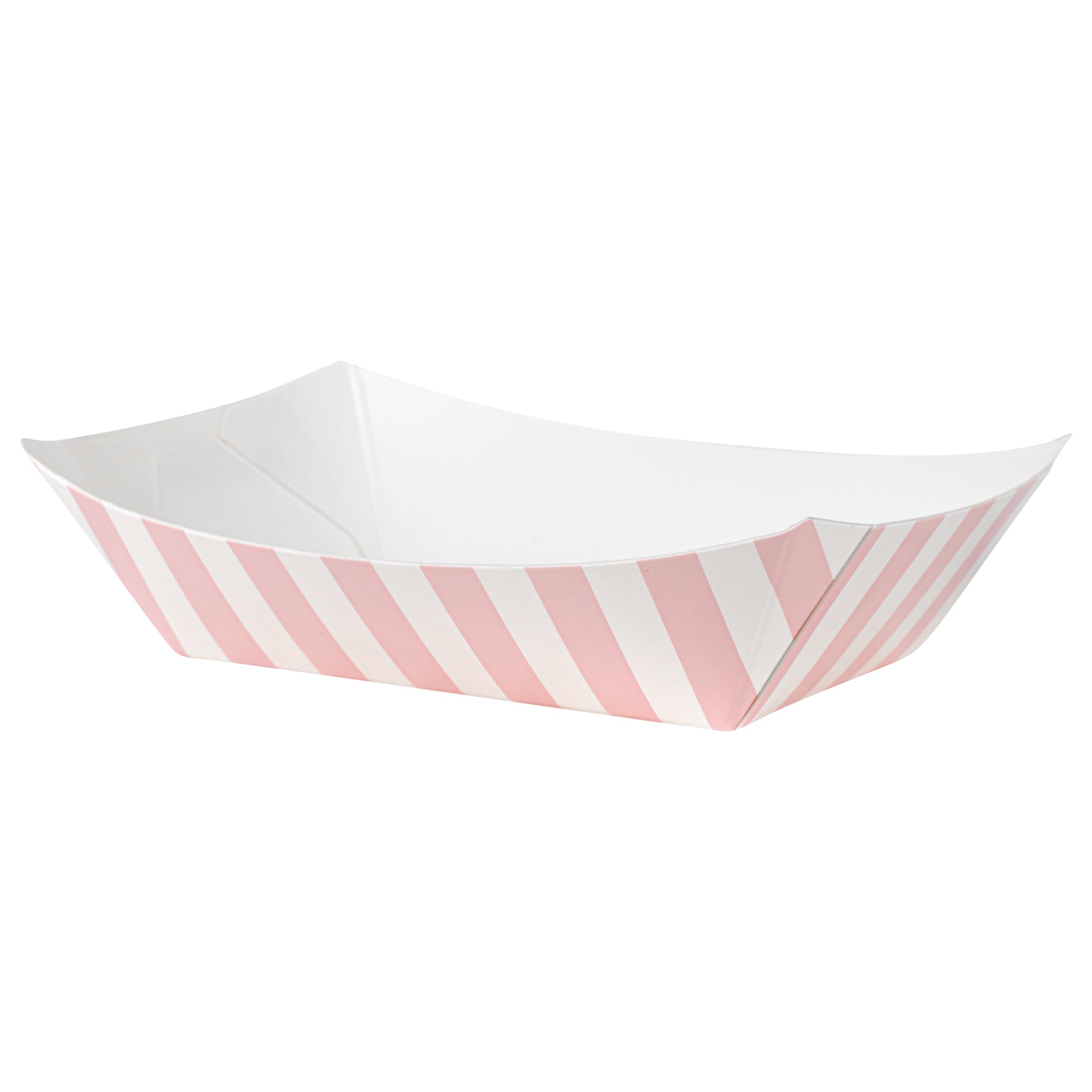 Bio Tek 4 oz Pink and White Stripe Paper #25 Boat - 3" x 2" x 1" - 400 count box