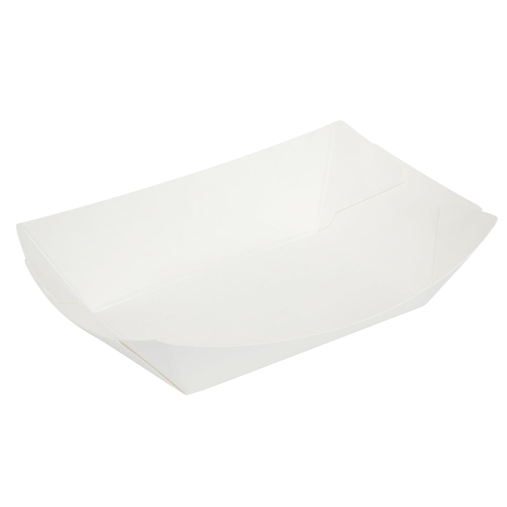 Bio Tek 4 oz White Paper #25 Boat - 3" x 2" x 1" - 400 count box