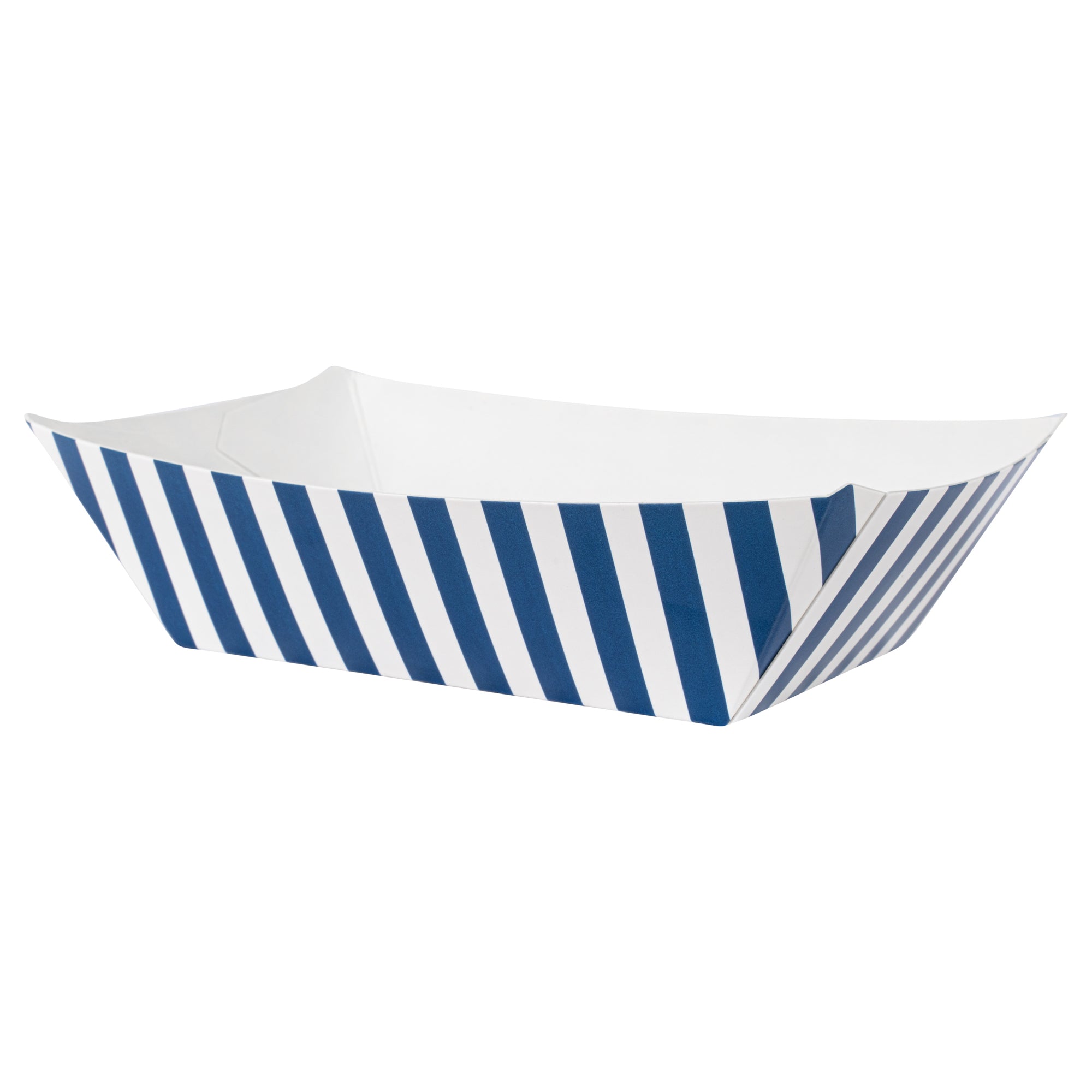 Bio Tek 1/2 lb Blue and White Stripe Paper #50 Boat - 4 1/4" x 2 3/4" x 1 1/2" - 400 count box